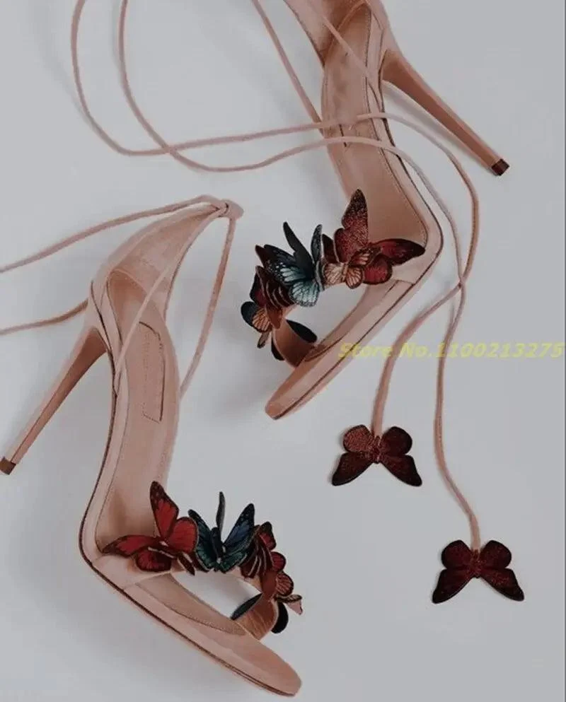 Butterfly-knot Ankle Cross Tied Sandals - Glova