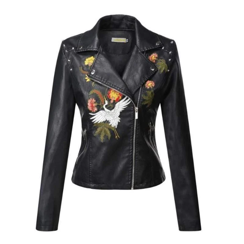 Cadence Vegan Leather Jacket In Black - Glova