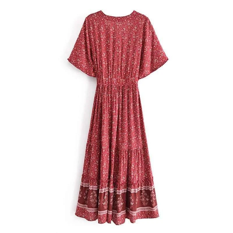 Calia Red Maxi Dress - Glova