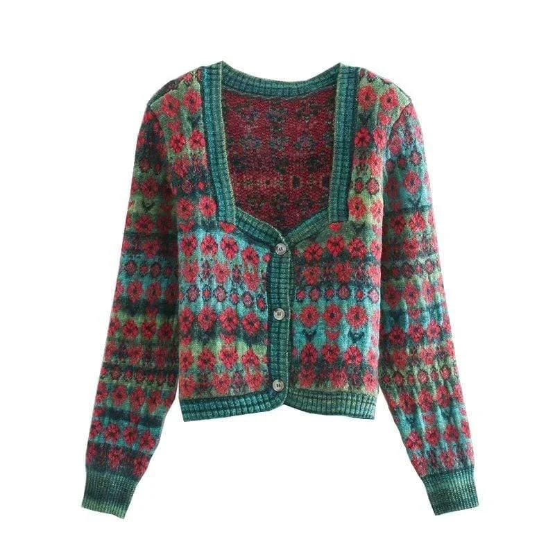 Callia Cropped Knitted Cardigan - Glova