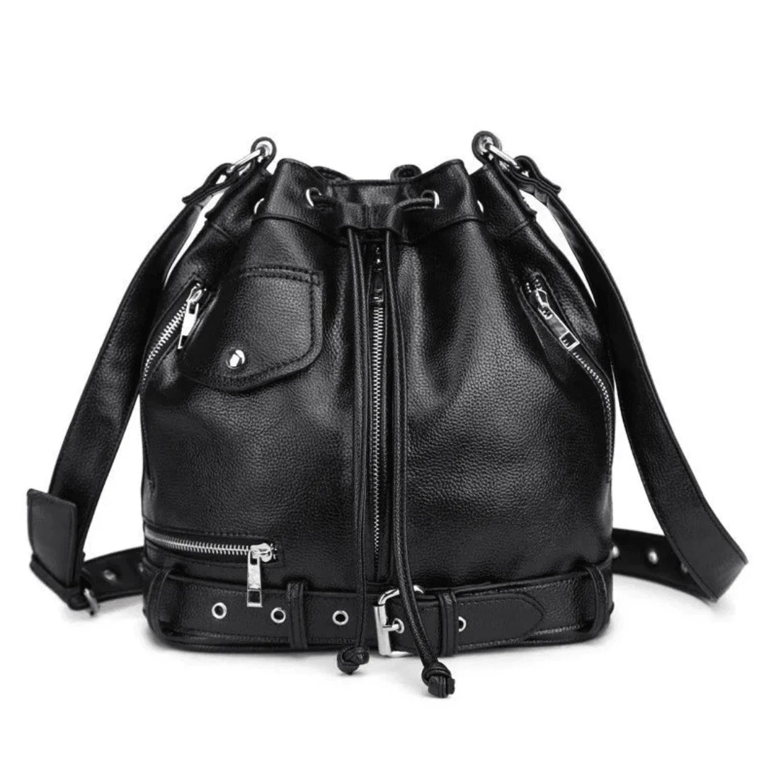 Callie BIker's Jacket Shape Punk Shoulder Bucket Bag - Glova