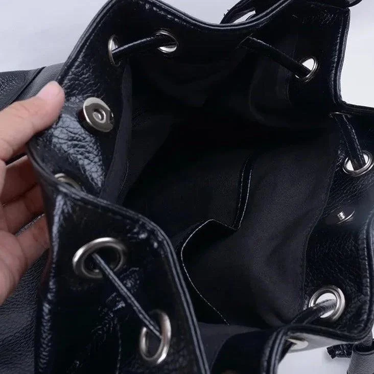 Callie BIker's Jacket Shape Punk Shoulder Bucket Bag - Glova