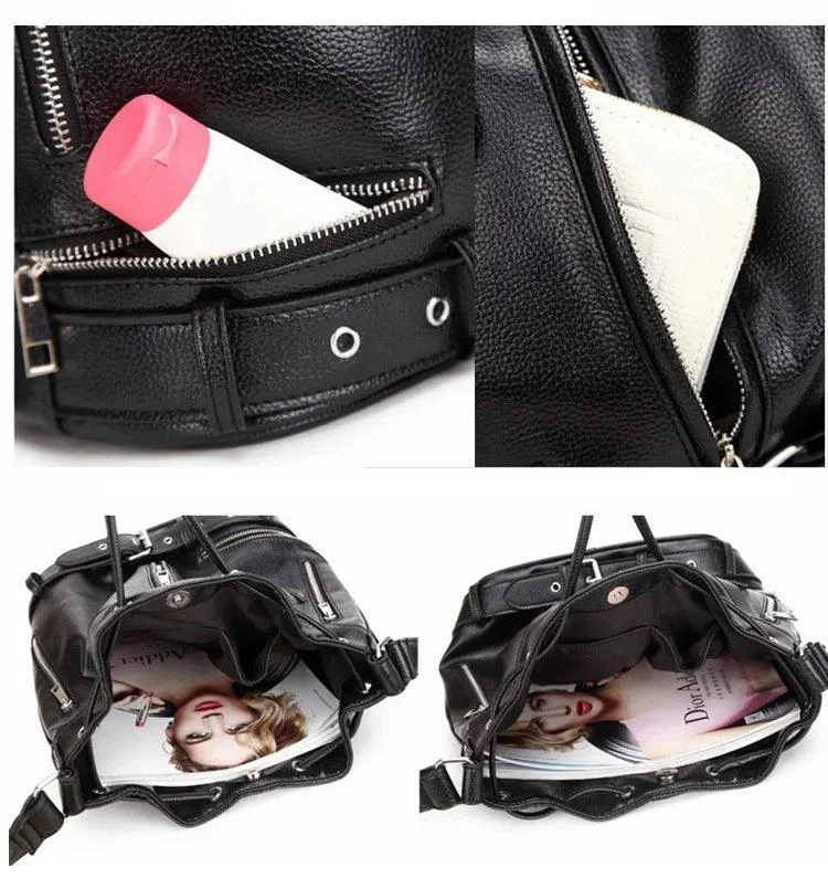 Callie BIker's Jacket Shape Punk Shoulder Bucket Bag - Glova