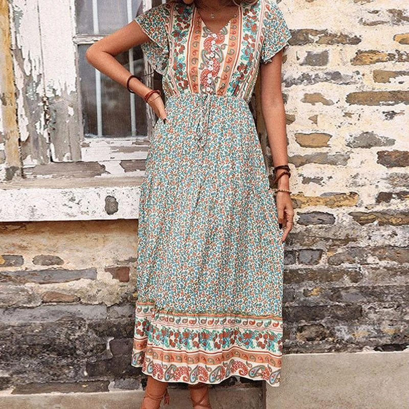 Calliope Boho Maxi Dress - Glova