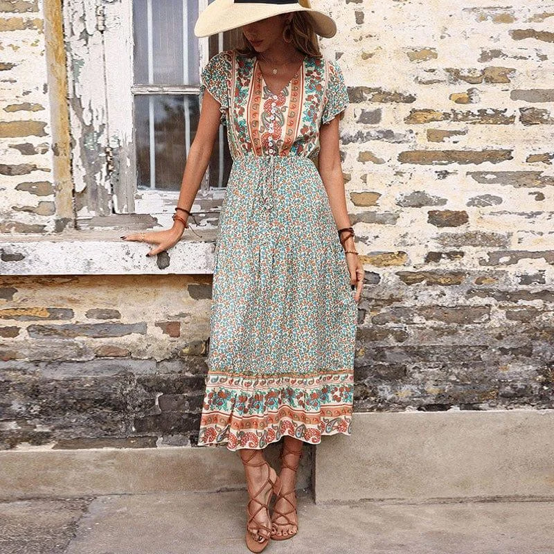 Calliope Boho Maxi Dress - Glova