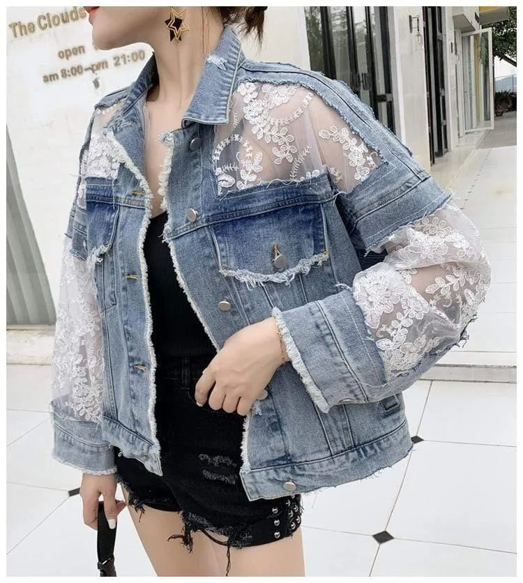 Calliope Lace Denim Jacket - Glova