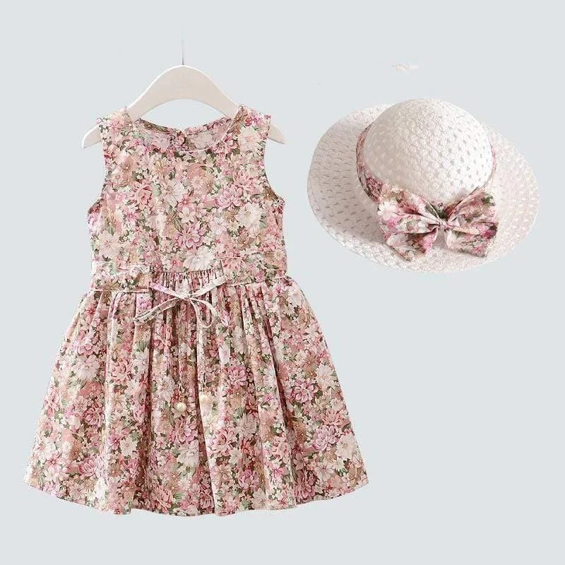 Callista Floral Dress and Hat for Girls - Glova