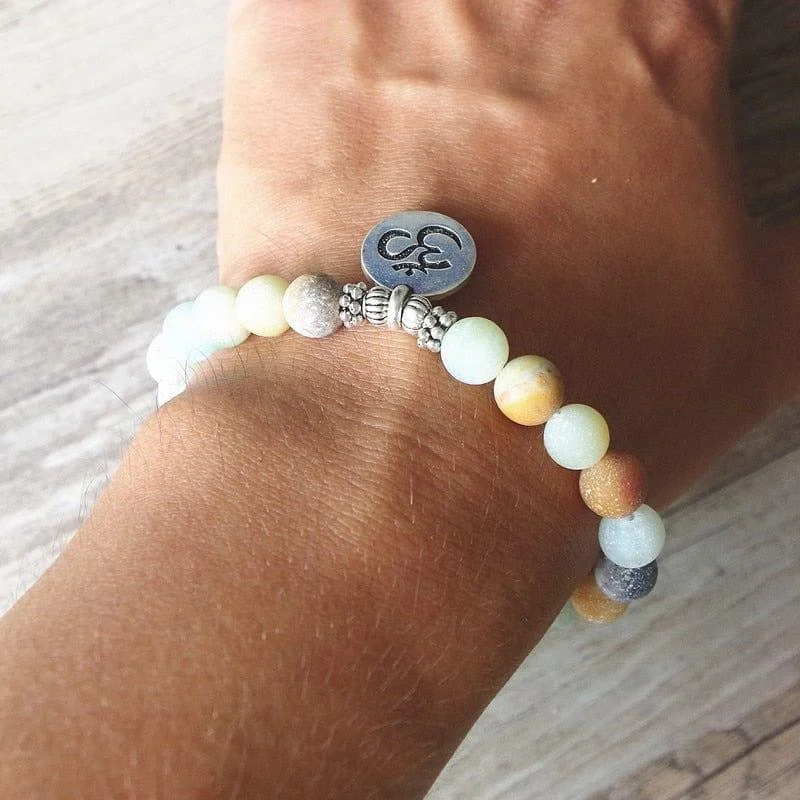 Calm & Soothe Stress Amazonite Bead Bracelet - Glova