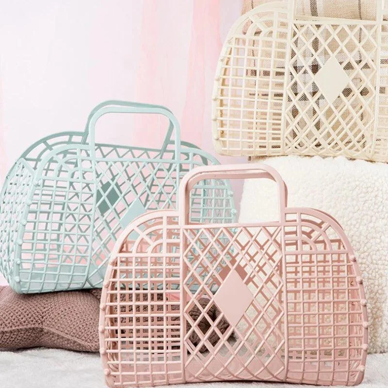 Candy Colors PVC Assembly Mesh Basket Bag - Glova