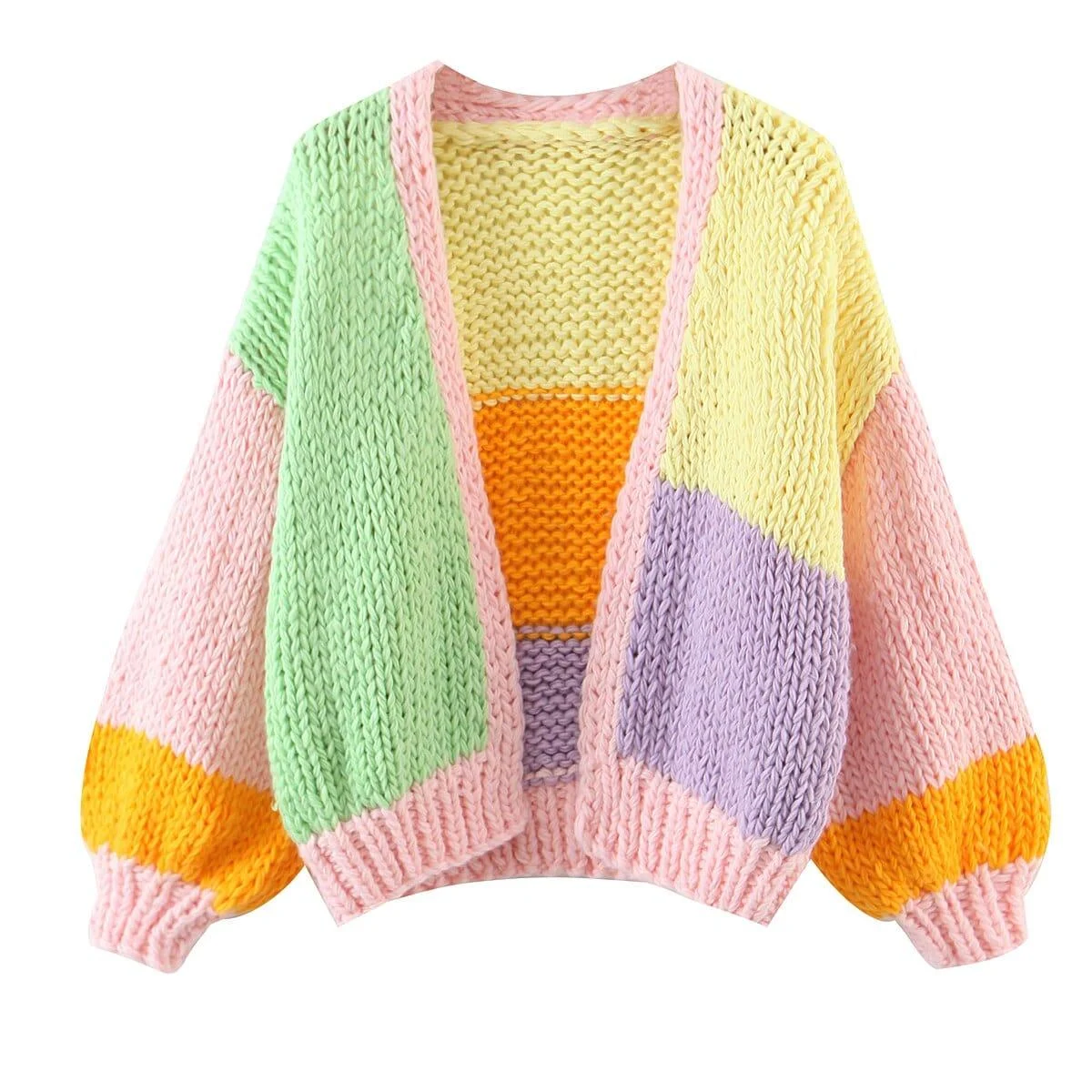 Carol Colorblock Knitted Cardigan - Glova