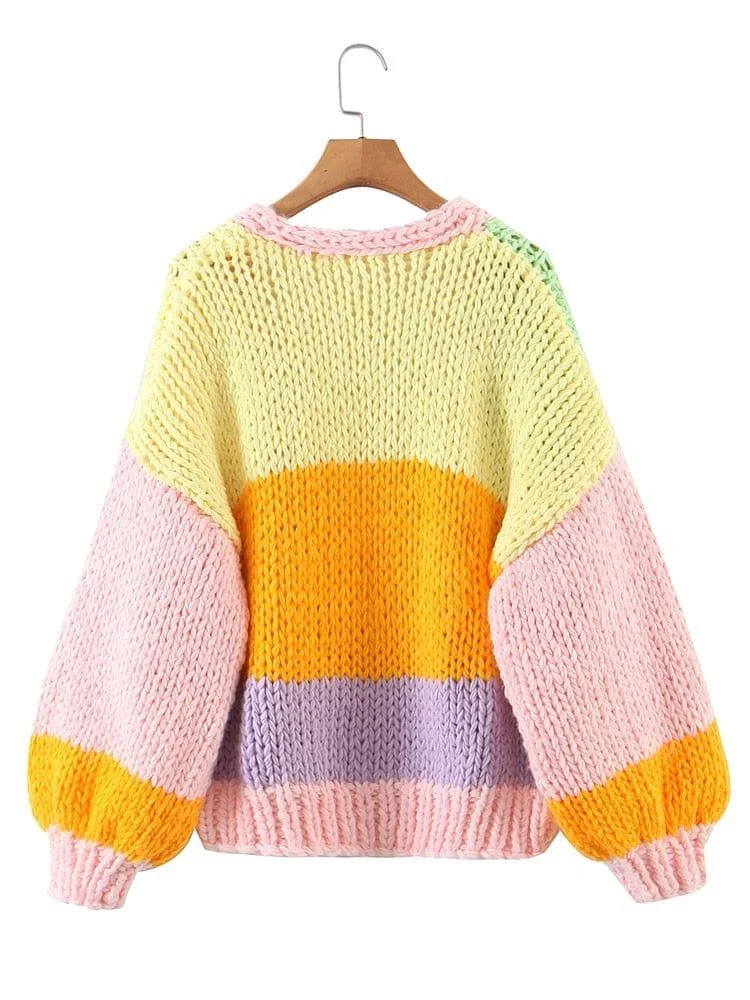 Carol Colorblock Knitted Cardigan - Glova