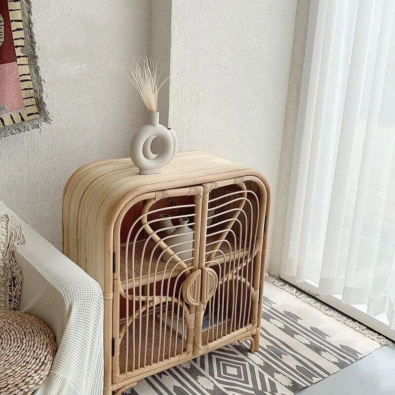 Caroline Rattan Storage Cabinet - Glova