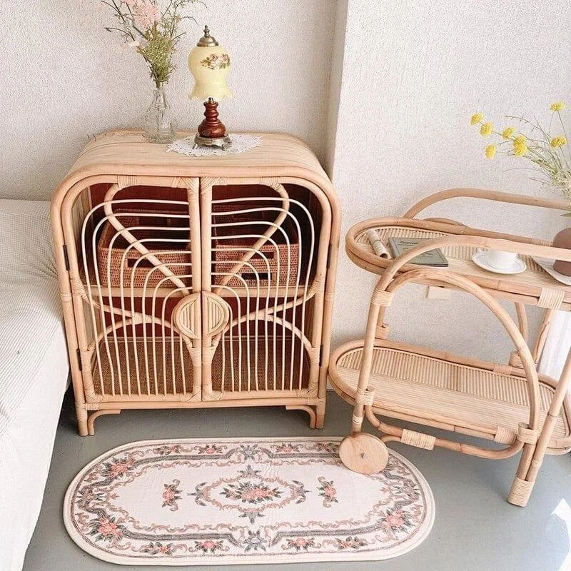 Caroline Rattan Storage Cabinet - Glova