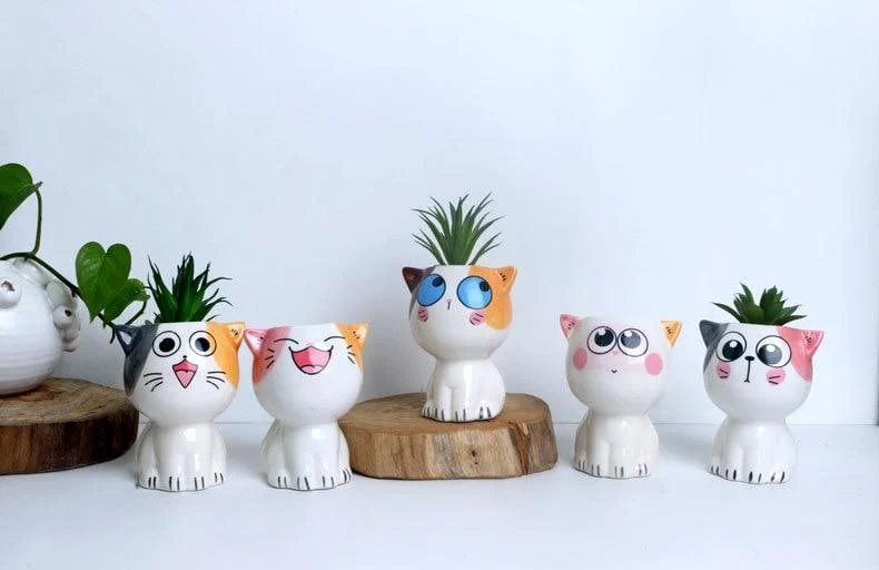 Cartoon Cat Flower Pots - Glova