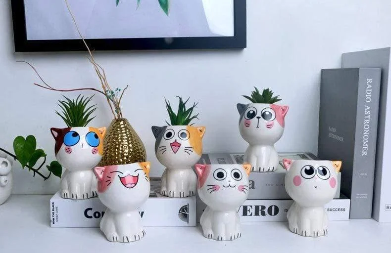 Cartoon Cat Flower Pots - Glova