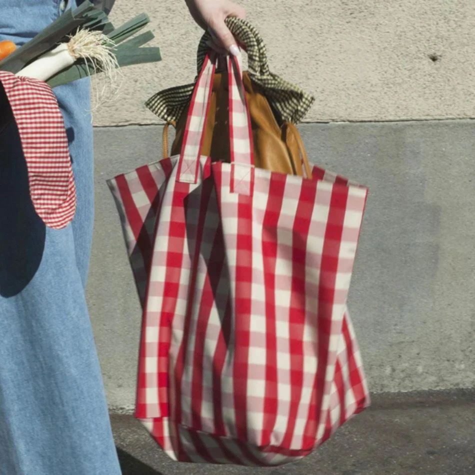 Casual Gingham Shopper Canvas Totes - Glova