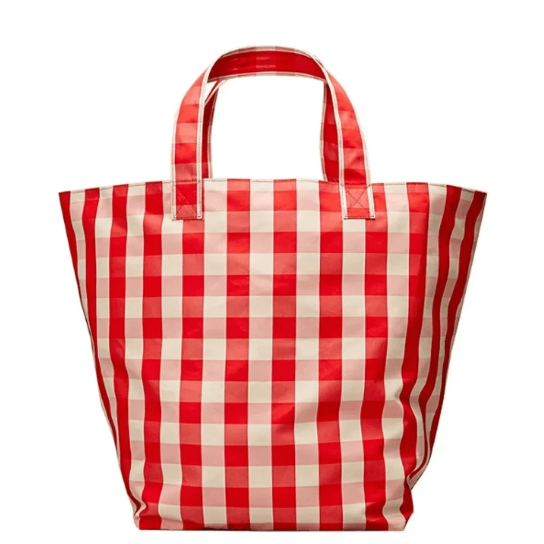 Casual Gingham Shopper Canvas Totes - Glova