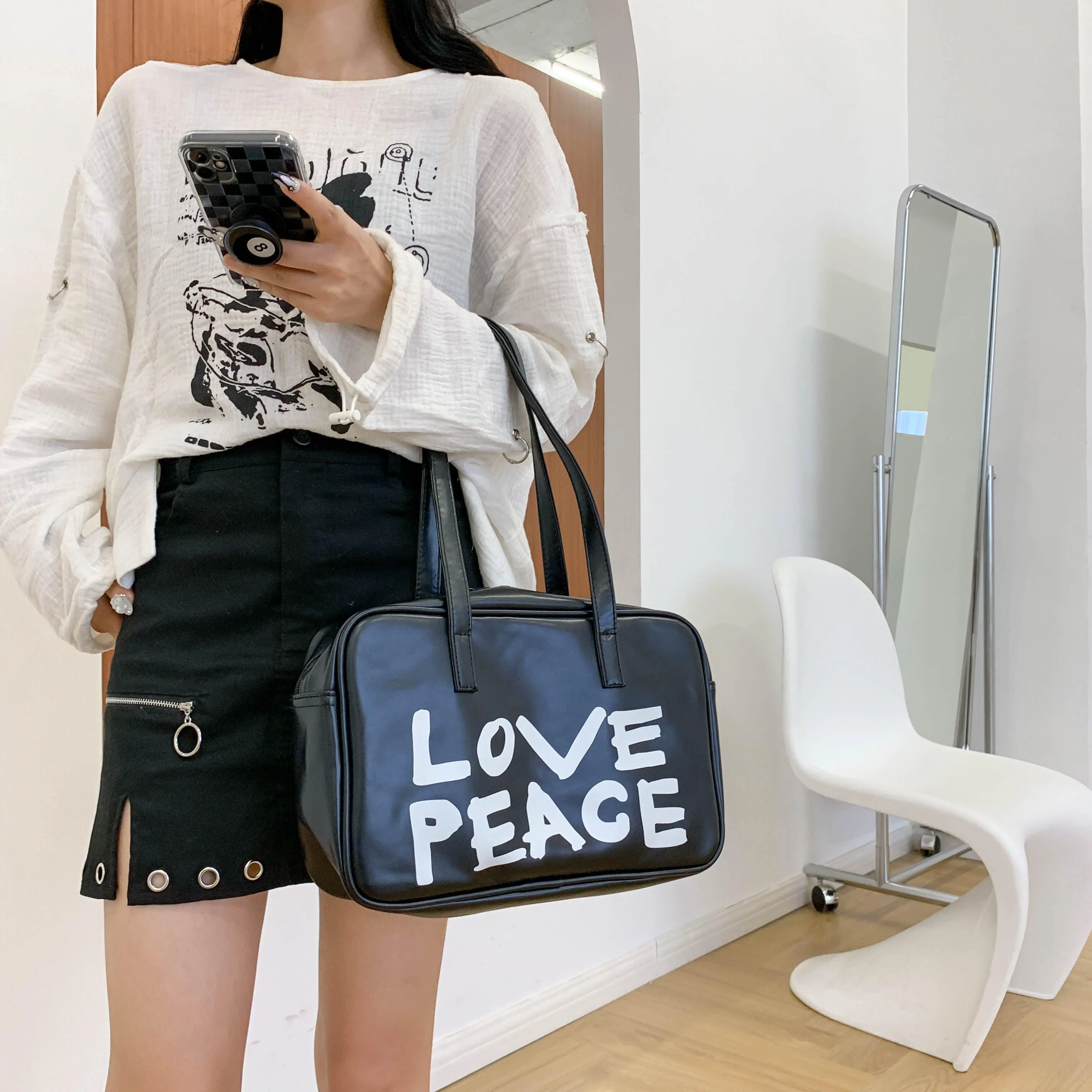 Casual LOVE PEACE Bowling Bag - Glova