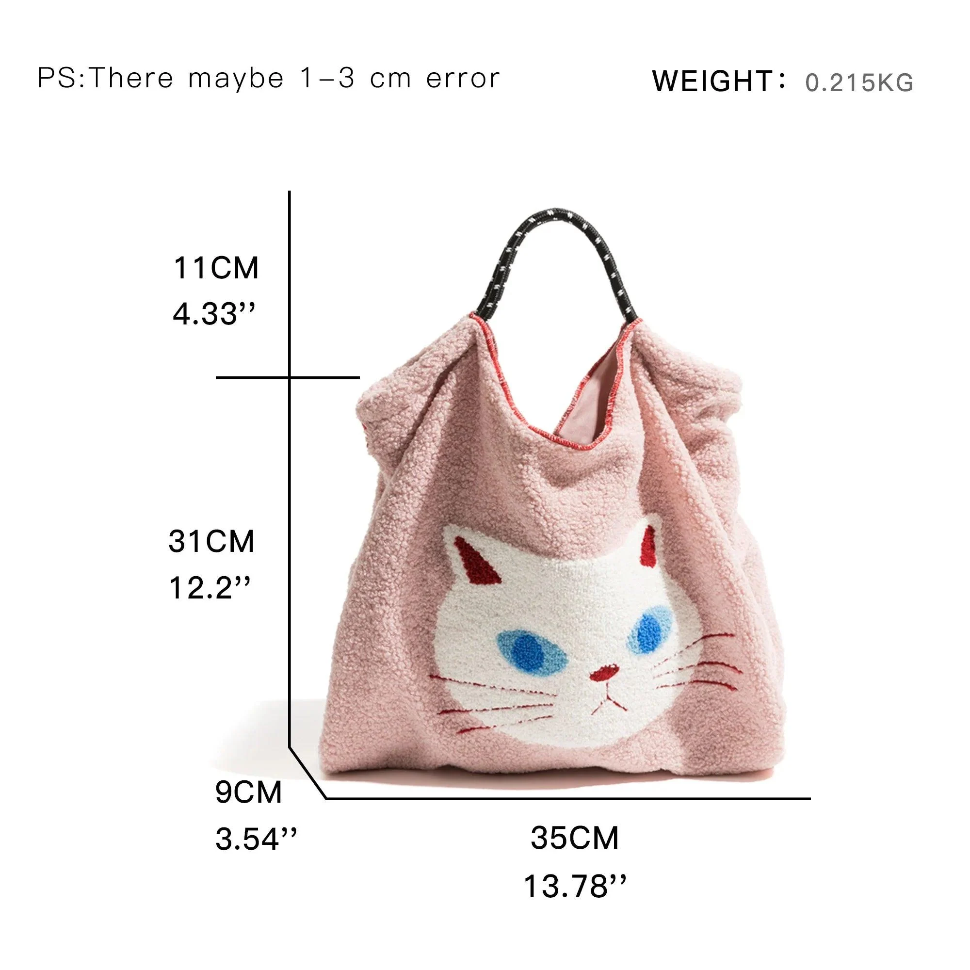 Cat Cartoon Fleece Fur Totes - Glova