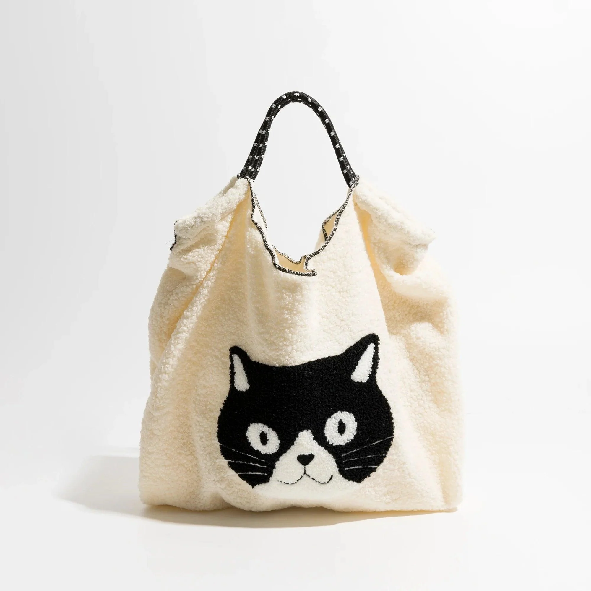 Cat Cartoon Fleece Fur Totes - Glova