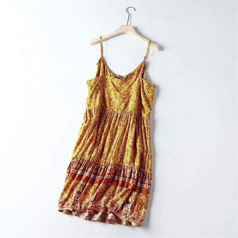 Catalina Mini Dress in Yellow - Glova