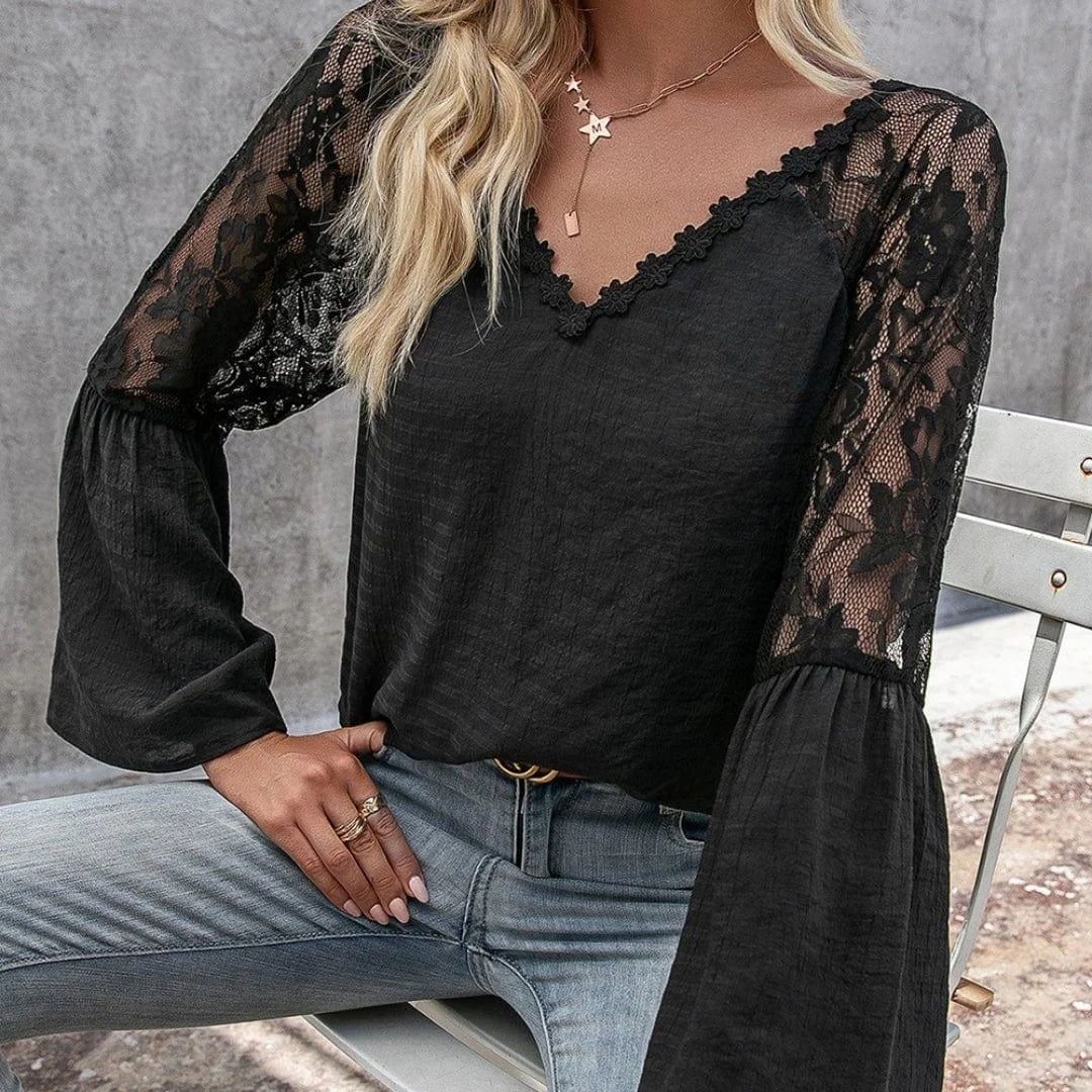 Celeste Lace Long Sleeve Blouse - Glova