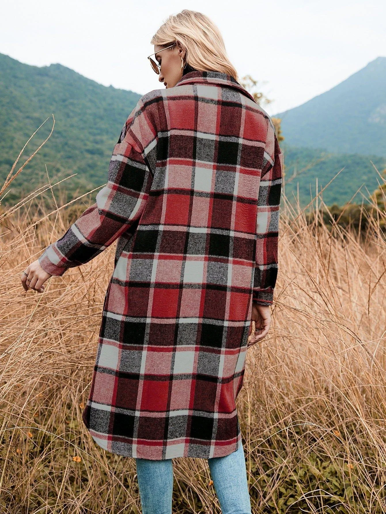 Celeste Longline Plaid Shacket - Glova