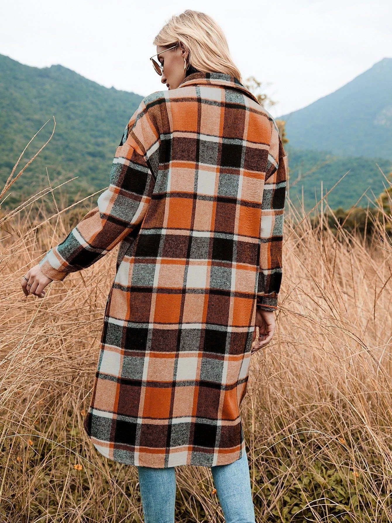 Celeste Longline Plaid Shacket - Glova