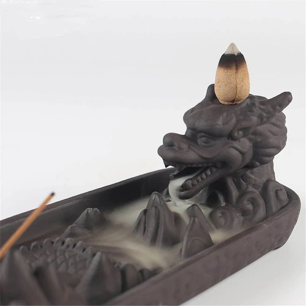 Ceramic Dragon Backflow Incense Burner - Glova