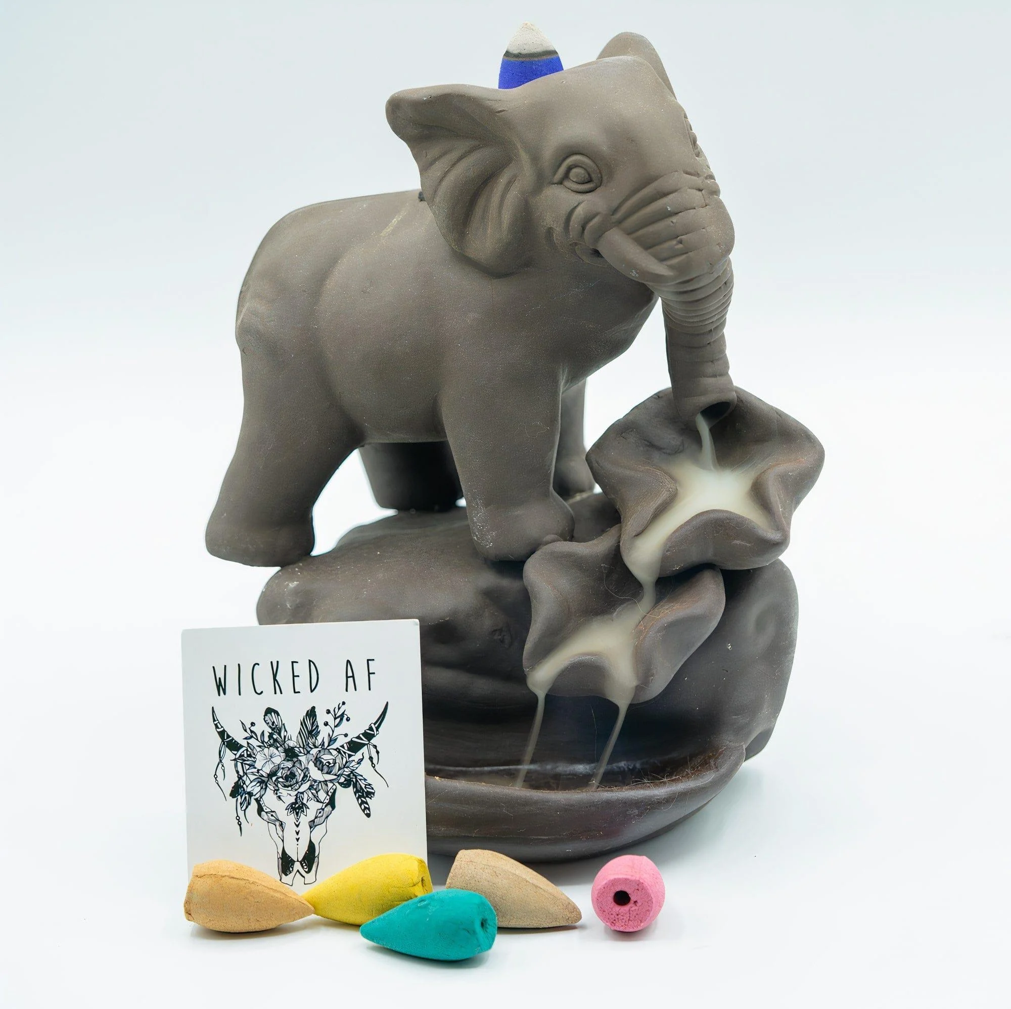 Ceramic Elephant Backflow Incense Burner - Glova