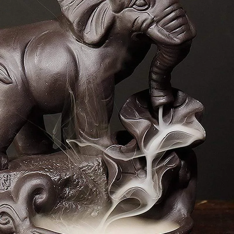 Ceramic Elephant Backflow Incense Burner - Glova