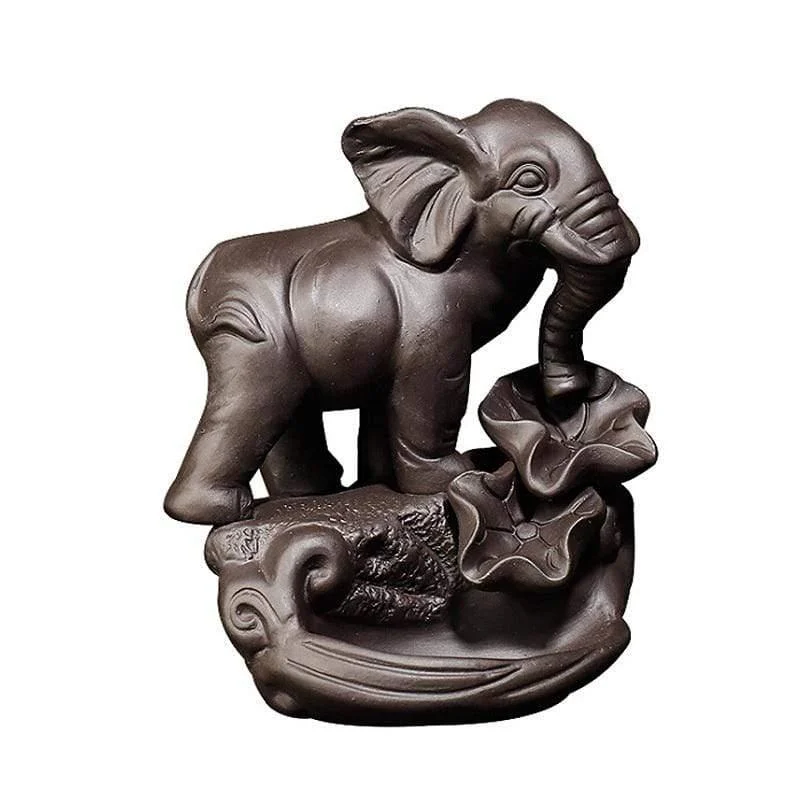 Ceramic Elephant Backflow Incense Burner - Glova