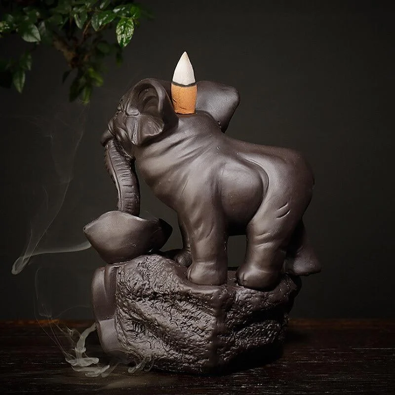 Ceramic Elephant Backflow Incense Burner - Glova