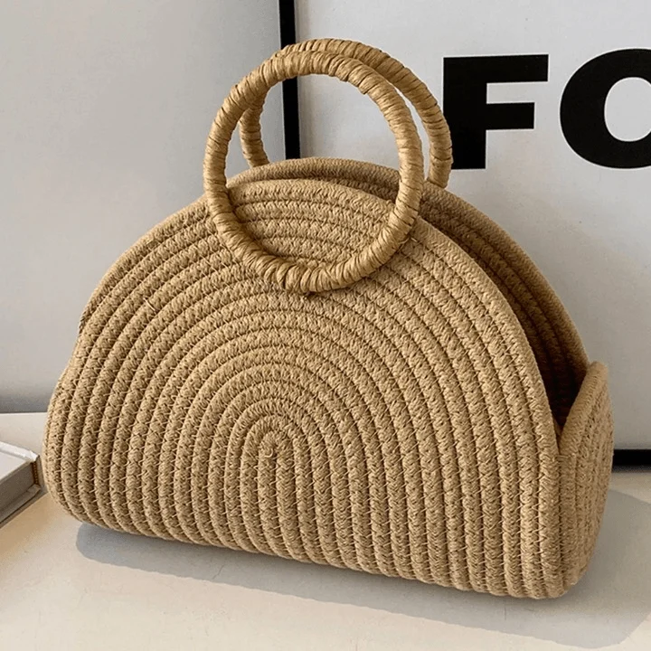 Ceren Woven Half Moon Bag - Glova