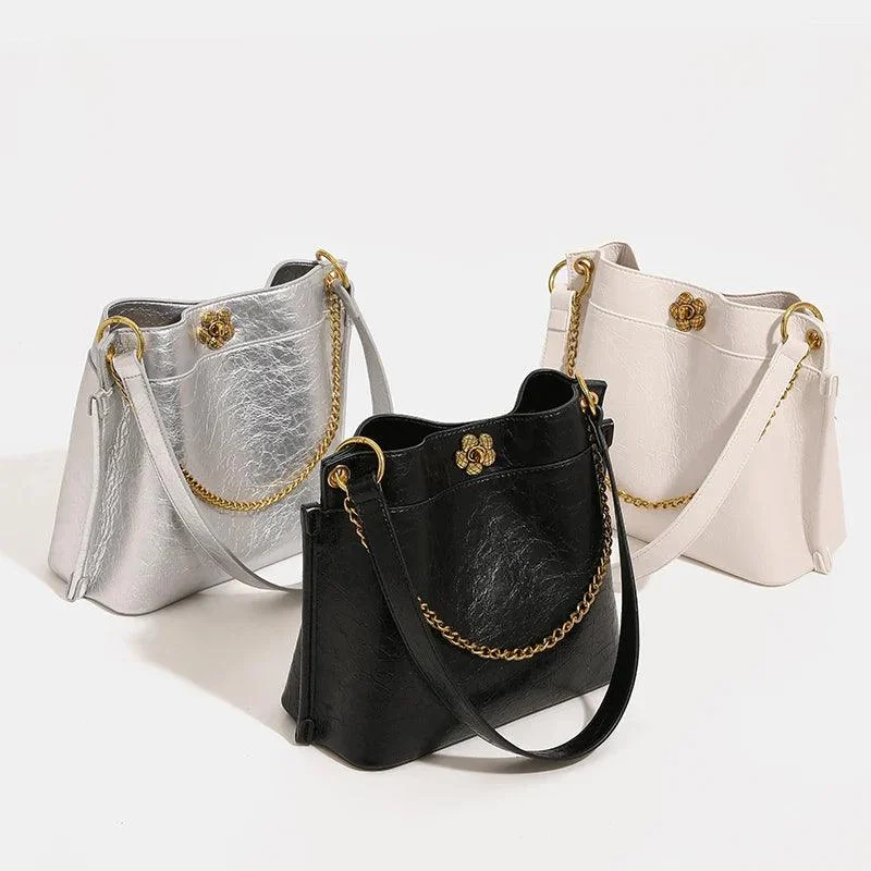 Chain PU Leather Women Satchels Handbags - Glova