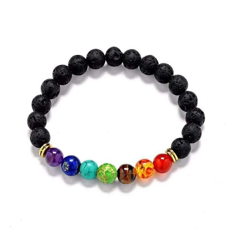 Chakra Healing and Balancing Lava Stone Bracelet - Glova