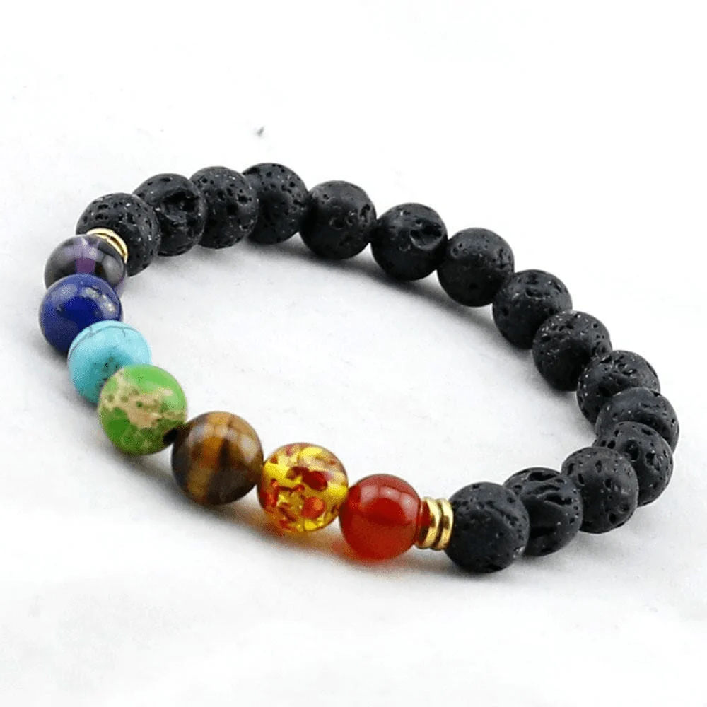 Chakra Healing and Balancing Lava Stone Bracelet - Glova