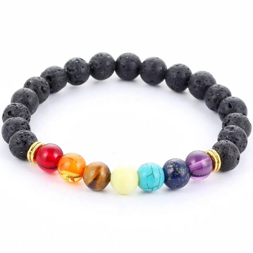 Chakra Healing and Balancing Lava Stone Bracelet - Glova