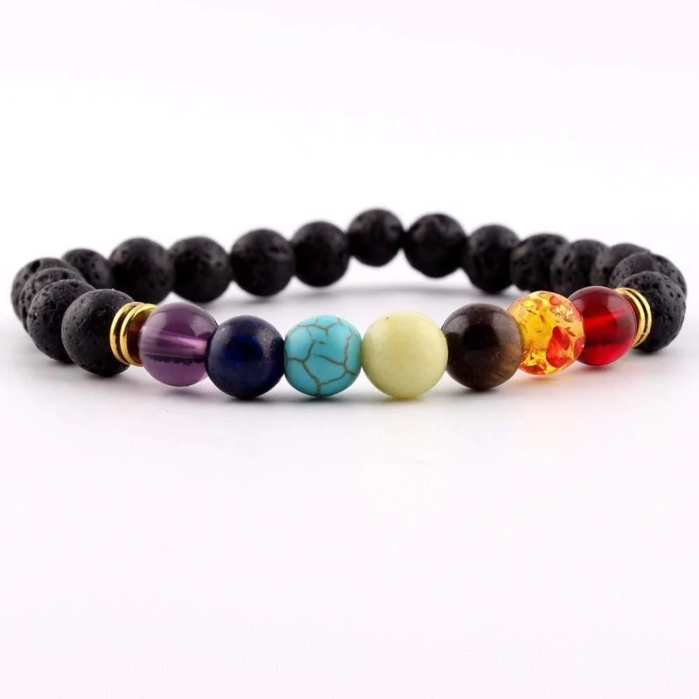 Chakra Healing and Balancing Lava Stone Bracelet - Glova