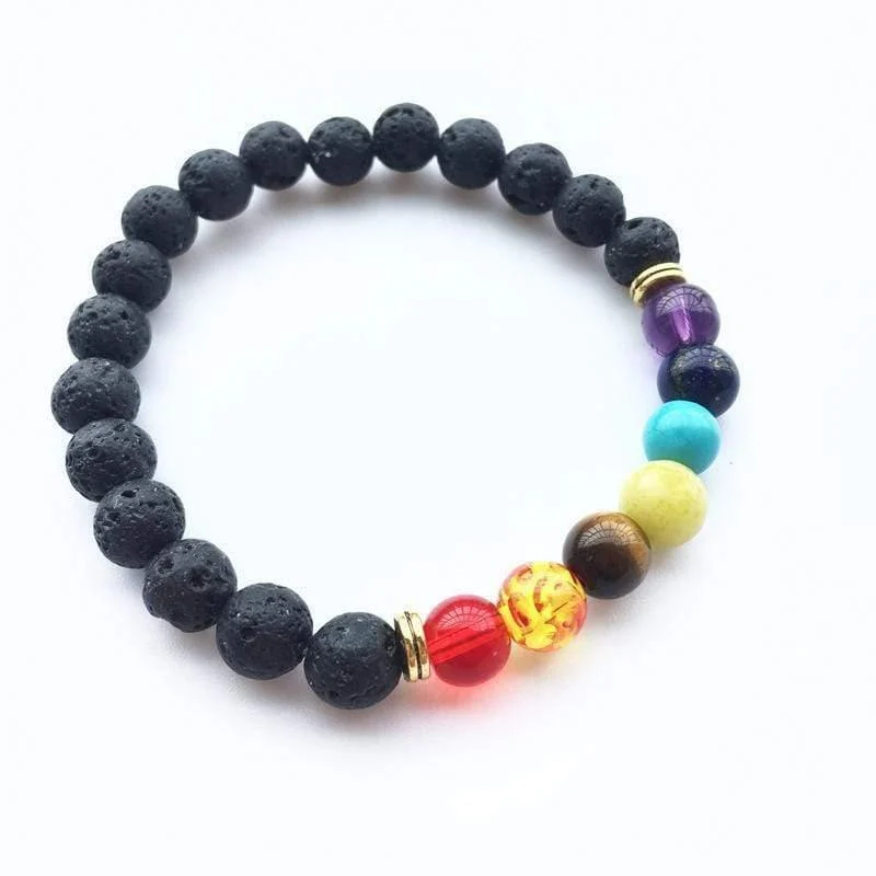 Chakra Healing and Balancing Lava Stone Bracelet - Glova