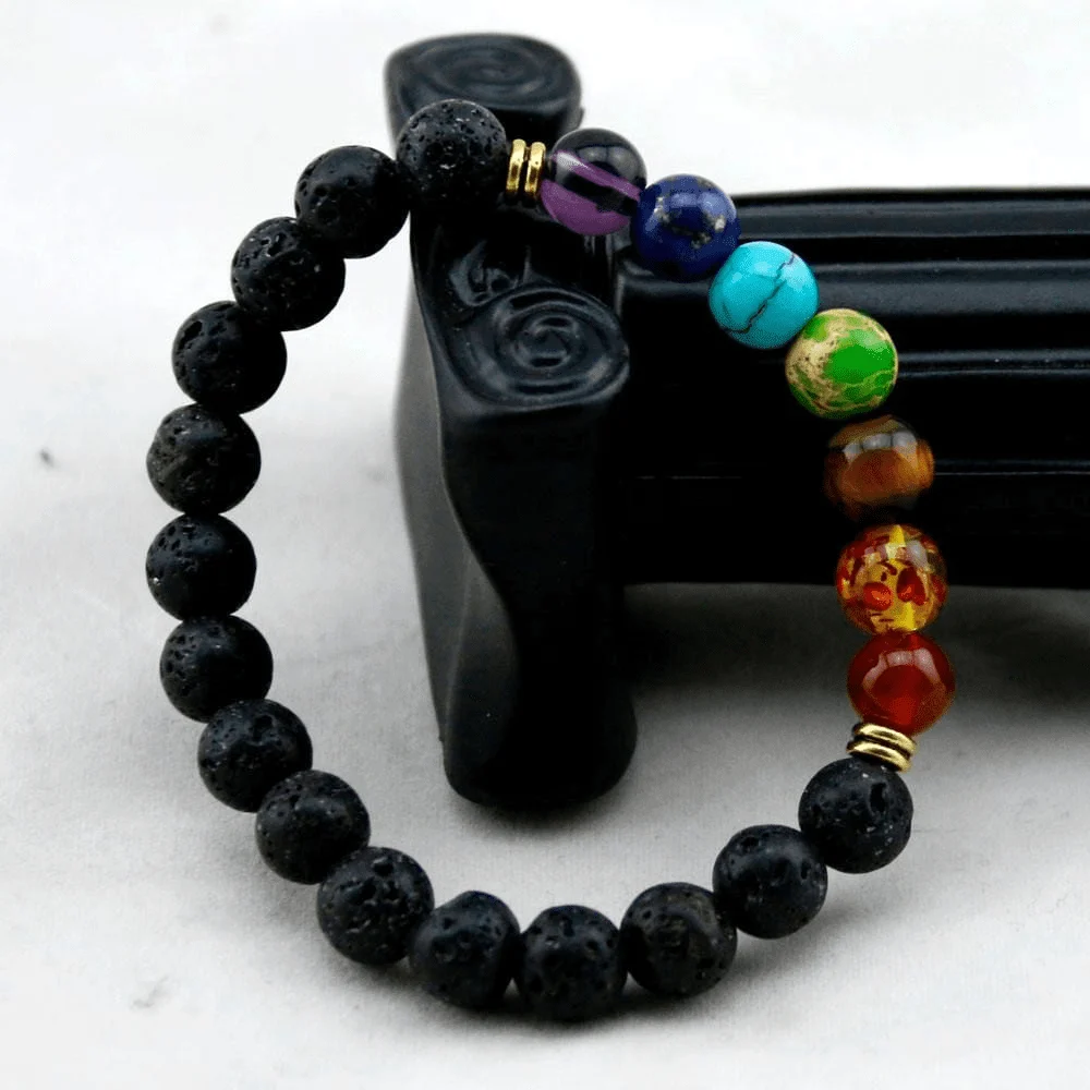 Chakra Healing and Balancing Lava Stone Bracelet - Glova