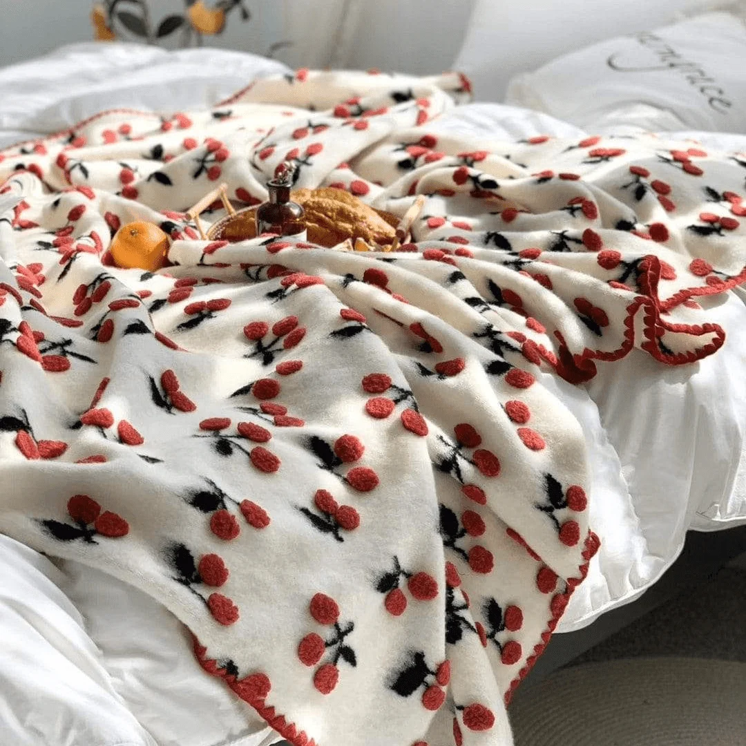 Cherries Throw Blanket - Glova