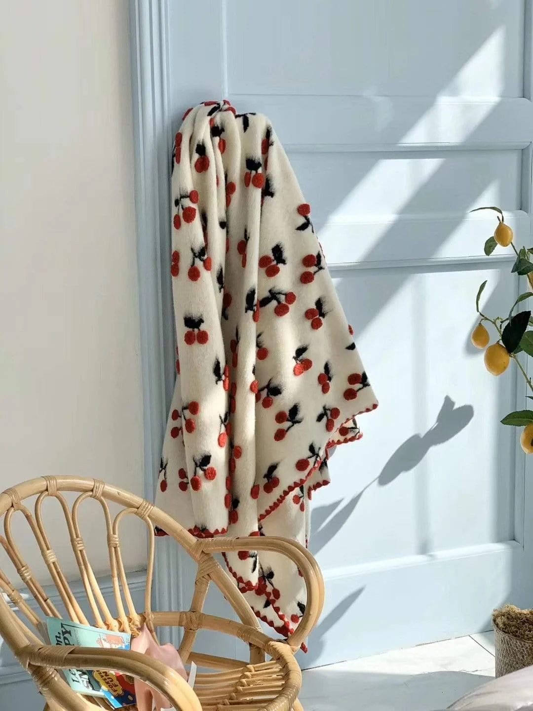 Cherries Throw Blanket - Glova