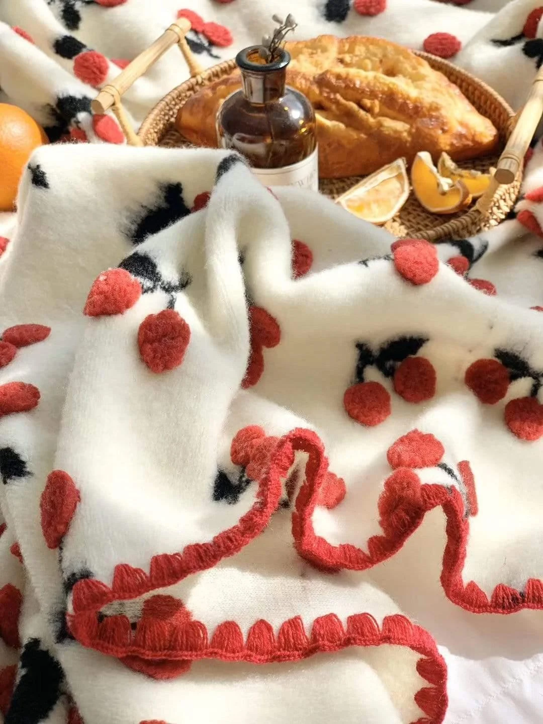 Cherries Throw Blanket - Glova