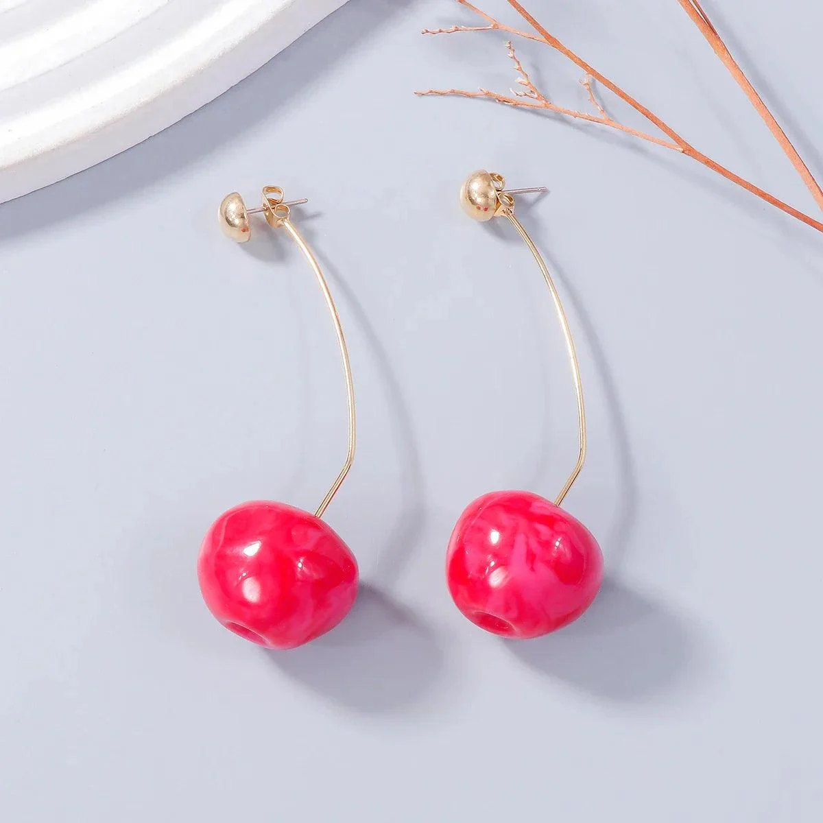 Chic Cherry Drop Earrings - Glova