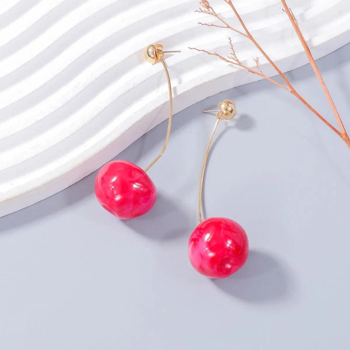 Chic Cherry Drop Earrings - Glova