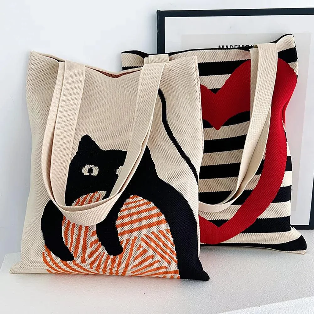 Chic Printed Knit Eco Totes - 32 Styles - Glova