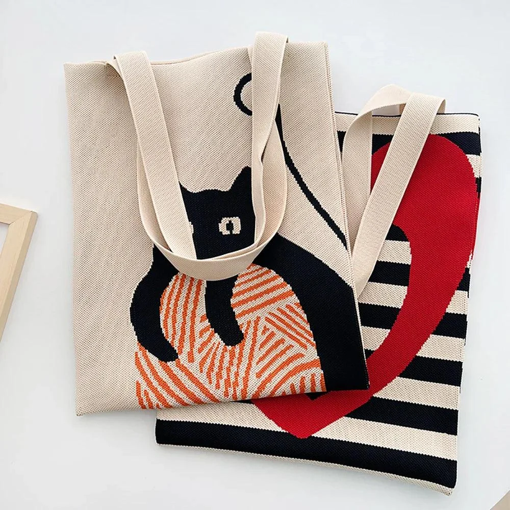 Chic Printed Knit Eco Totes - 32 Styles - Glova