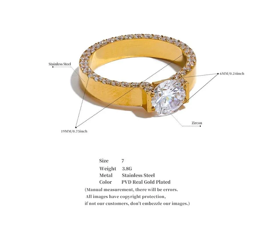 Christa Luxe Cubic Zirconia Crystal Band Rings - Glova