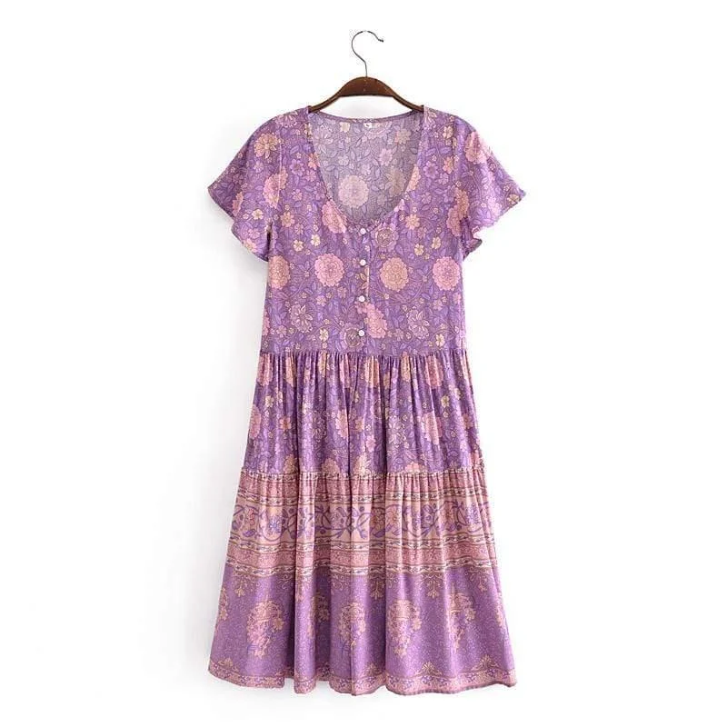 Chrysanne Purple Mini Dress - Glova